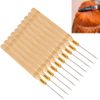 Hair Extension Tools, 10Pcs Hook Needle Wooden Hair Extension Tool Needle Wig Tools,Threader For Hair Extensions Wire Pulling Hook Tool