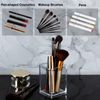 Boxalls Clear Makeup Brush Holders Organizers - 2 Pack, Acrylic Cosmetic Brush Eyeliner Storage for Dresser and Countertop, Desktop Pen Pencil Cup Pot for Office