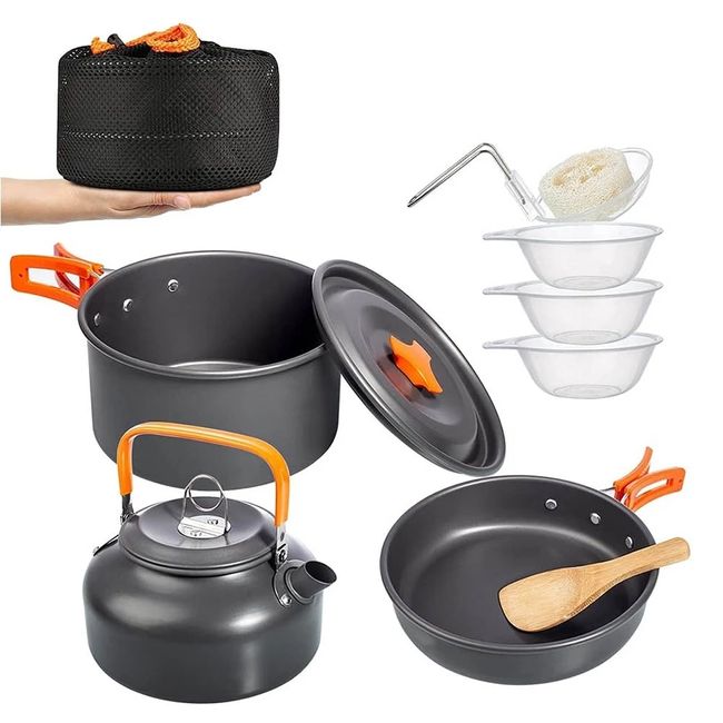 Portable Camping Cookware Set - Lightweight and Durable Outdoor Pots and  Pans for Picnics and Camping Trips