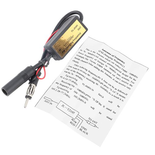 Car Frequency Antenna Radio FM Band Expander For Japanese Autos Reduce FM88-108MHz to 76-90MHz, Red Line Positive Pole, Black Line Negative Pole