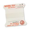 Griffin 100% Natural Silk Beading Cord String Thread - White - 5 Packs - Size 0.45mm