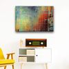 Teal Black Red Framed Abstract Canvas Wall Art Large Picture Prints
