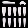 600 Pieces COFFIN Extra Long Tapered NATURAL Full Cover False Nails Glue On Tips - Professional Salon & Home Use.