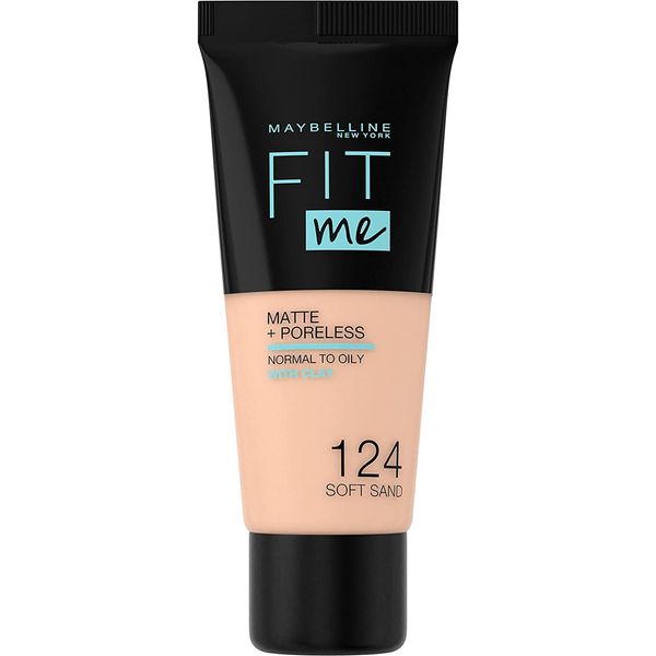 2 x Maybelline Fit Me Matte + Poreless Foundation 30ml - 124 Soft Sand