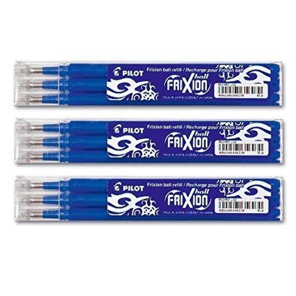 Pilot Frixion Rollerball Pen Refill, erasable, 3x3 Set, blue, 1