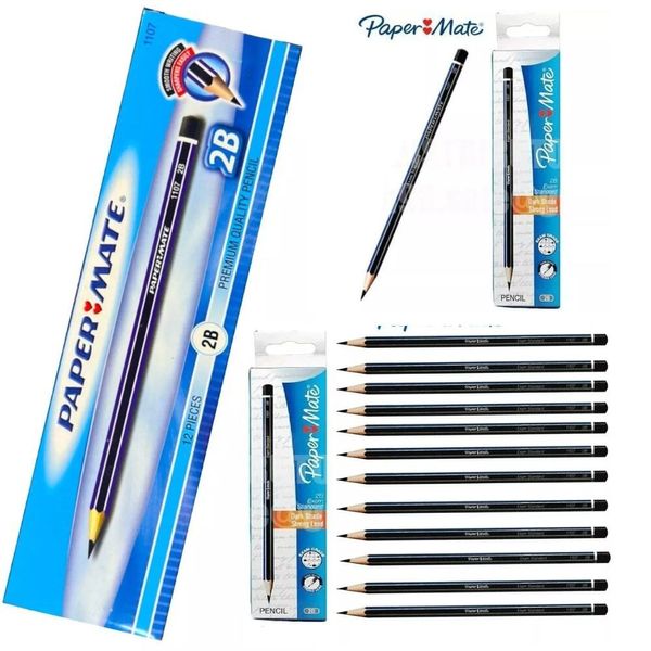12X Paper❤Mate 2B Pencils Pre-Sharpened For School, Office, Writing, Drawing NEW