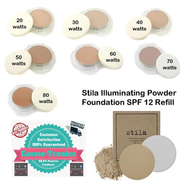 Stila Illuminating Powder Foundation Refill SPF 12 (Full Size) .35 Oz - 60 Watts