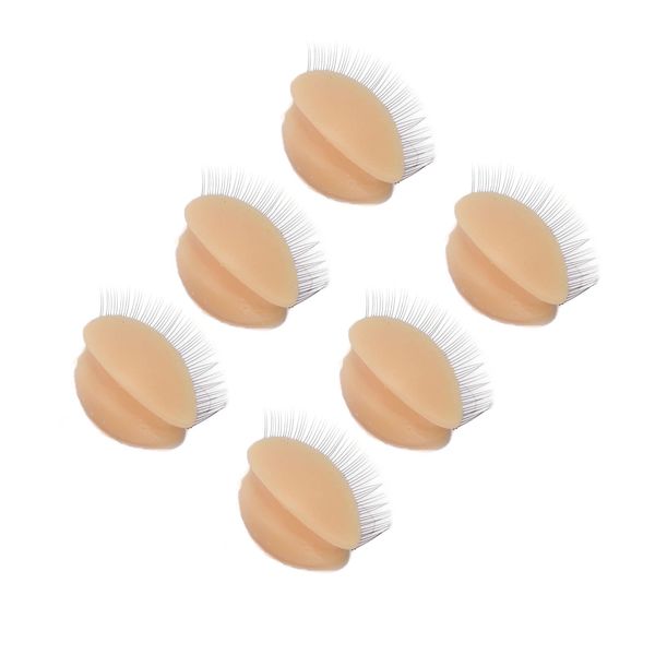 Sonew 3 Pairs Replacement Eyelids for Mannequin Head, Removable Eyelids with Eyelashes for Eyelash Extension Training Eyelash Extension Practice Head Kit(Skin Color)