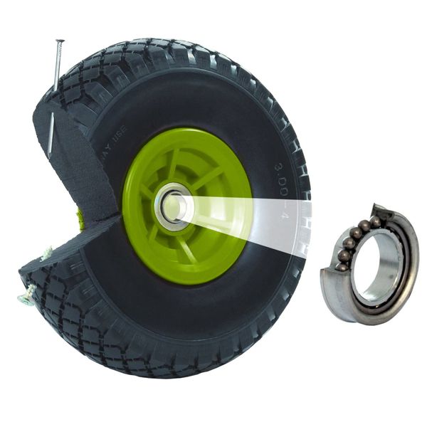 TRUTZHOLM Sack Truck Wheel Solid Rubber 260 x 85 mm 3.00-4 PU Sack Truck Replacement Wheel Tyre Choice of Colour (Green)