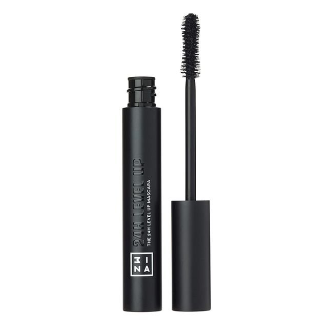 3INA MAKEUP - Vegan - Cruelty Free - The 24h Level Up Mascara 900 - Black Mascara Long Lashes - Extreme Definition - Volume Length Curve - Panoramic Effect - Metallic Tube - Hourglass Brush