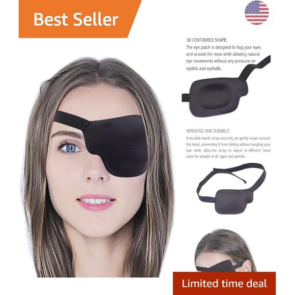 Ultra Comfortable Adjustable 3D Eye Patch - Full Coverage - Sensitive Skin