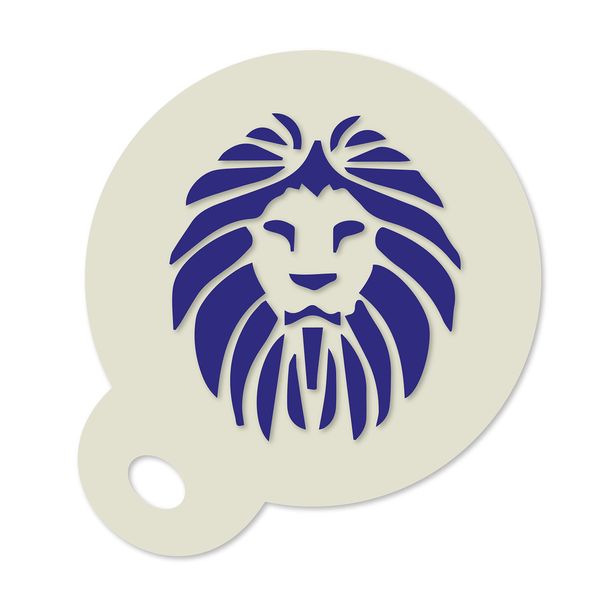 Lion Coffee Duster Shaker Template Stencil Washable and Reusable 8.5cm