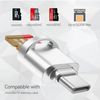 USB C Micro SD Card Reader for Android Phone, Camera, Laptop with Keychain, Mini Metal Type-C Card Reader (Shiny Silver)