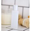 JUVITUS 4 oz / 120 ml Clear Natural Refillable Plastic Squeeze Bottle with Silver Disc Cap (6 pack)