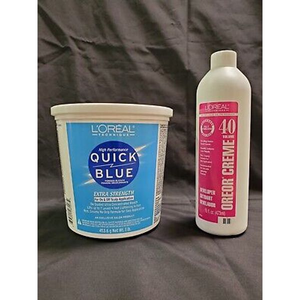 L'Oreal Technique Quick Blue Powder Bleach Extra Strength 1lb w/40 Volume Oreor