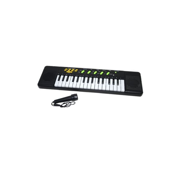 30243 SİYAH ŞARJLI OYUNCAK 32 TUŞLU NOTALI MİKROFONLU PİANO ORG KEYBOARD ELECTRONIC