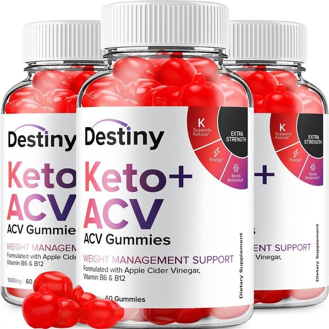 (3 Pack) Destiny Keto ACV Gummies - Official - Keto Destiny ACV Advanced...