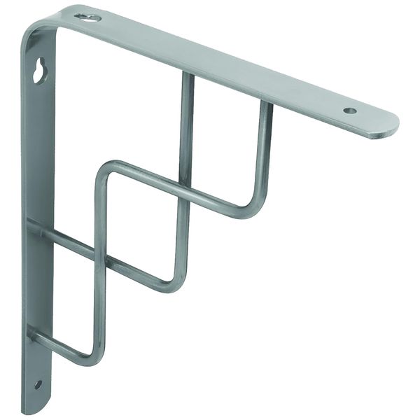 RBUK Set of 4 Silver Shelf Bracket, Step Metal Shelf Supports for Wall Mounted Shelves, Perfect for Home Kitchen Bedroom Bathroom Shelving and Decorations (230 x 180mm)