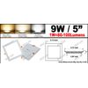 10X 9W 5-Inch Square Cool White Canless Dimmable LED Recessed Ceiling Down Light