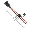 CERRXIAN 12V/24V Fixed Thread Cigarette Lighter Socket Extension Cable,20A 13AWG Waterproof Cigarette Lighter Female Socket Replacement Cable (0.3m)