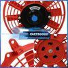 1x 9" Inch 12V Electric Slim Push Pull Radiator Cooling Fan Red + Mounting Kit