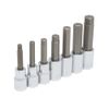 Urrea 54417 1/2 In Drive Chrome Socket Set Hex Tip, 1/4 - 5/8-Inch, 7-Piece