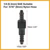 Partuto 6.3mm SAE to 8mm Straight Fuel Hose Quick Release Connector 2pcs Replacement
