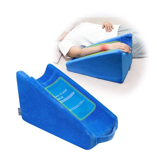 Arm Wedge Elevation Pillow for Elevating Arm After Surgery Pillow Arm Support Broken Wrist Pillow Elbow for Sleeping Elevated Arm Contoured Support Pillow for Broken Arm Rest with Gel Pack