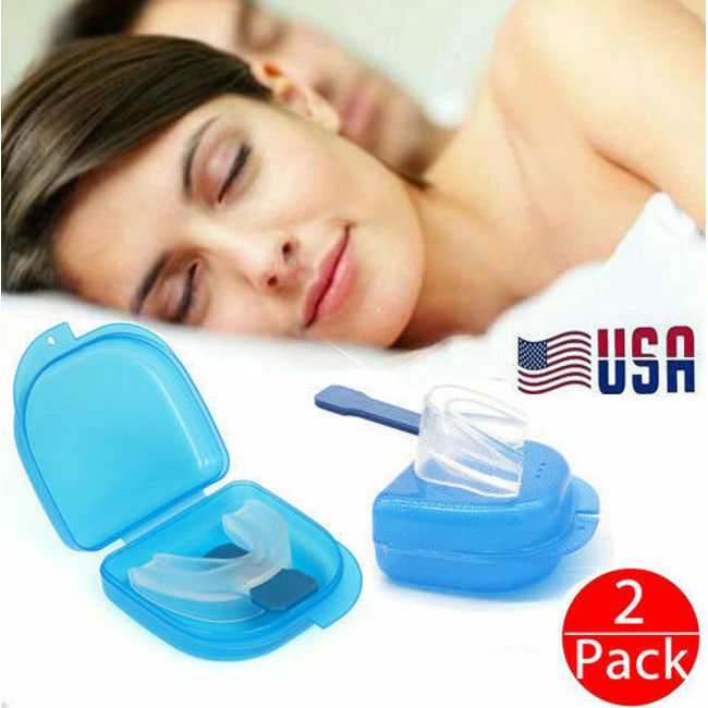 2X Stop Snoring Mouthpiece Apnea Aid Sleep Anti Snore Bruxism Grind MouthGuard