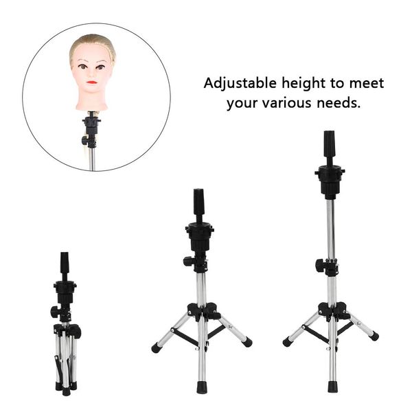 PandaCherry_JP Mannequin Head Clamp, Stand Clamp, For Work Practice, Highly Adjustable, For Hairdresser Training, Mini Size (Silver)