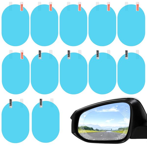 12 Stück Regenschutzfolie Autospiegel,15×10cm Rückspiegel Regenschutzfolie,Auto Spiegel Folie Anti Nebel,Beschlagfrei und Blendfrei Auto-Regenfolie für Autos,Busse,SUVs,Lastwagen,Motorräder Usw