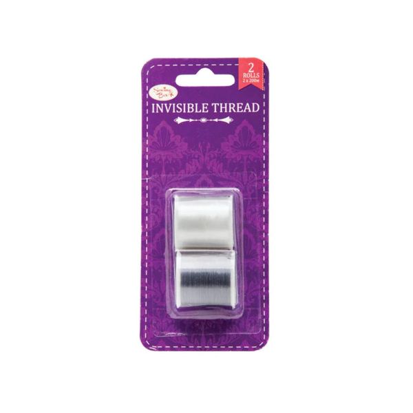 Sewing box Invisible Sewing Thread 200M 2 Pack Light and Dark Fabrics, Silver