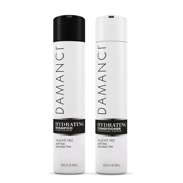 Damanci Hydrating Shampoo and Conditioner Duo, Sulfate Free Shampoo and Conditioner for Dry Hair, with Keratin and Collagen, Paraben and Salt Free (10oz)