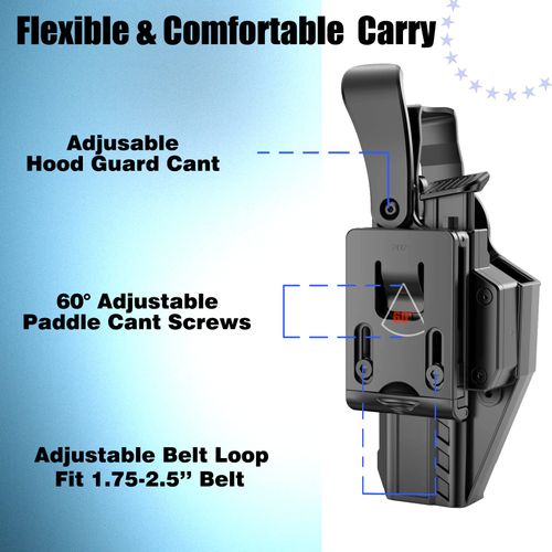G19 Level 3 Retention Duty Holster for Glock 19/17 Gen 1 2 3 4 5, Glock 23/32 Gen 1 2 3 4, Glock 45/44/19X, Law Enforcement Duty Holster, Adjustable Retention/Cant Duty Belt Gun Holster - Right Handed