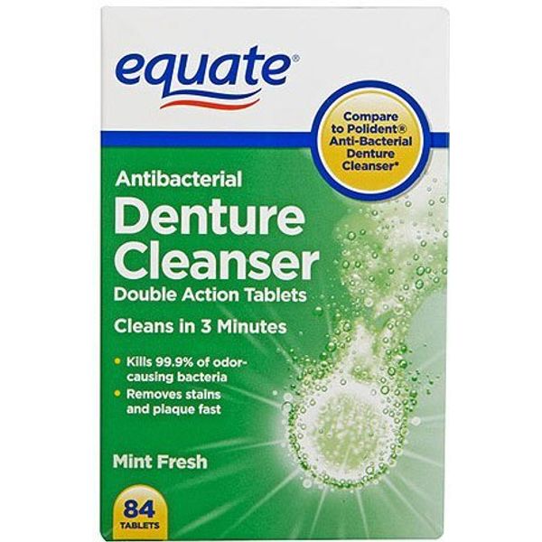 Equate Antibacterial Denture Cleanser TWO-PACK 168 Tabs