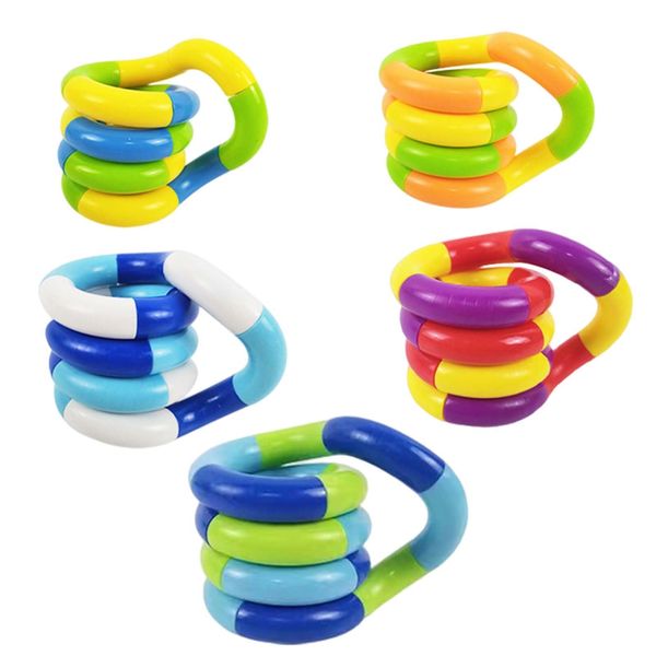 HGNUT 5 PCS Tangle Fidget Toy - Stress Relief Stimulating Silent Twisty Toy for Kids and Adults - Sensory Fidgets to Improve Focus and Concentration