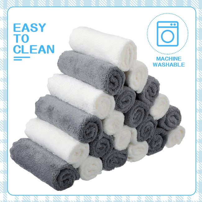 Washcloth White Towel 24Pcs Face Cloth 12x12 Wash cloths Gym Towel