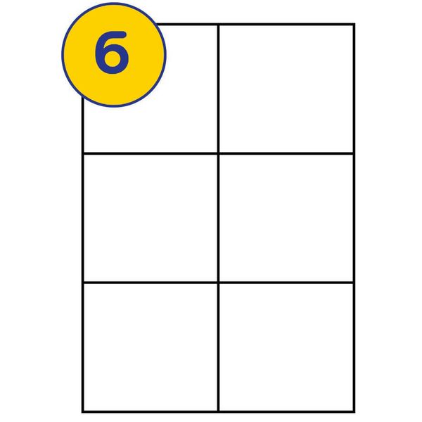 LABELS4U 50 Sheets A4, 6 Label per Sheet, Size 105 x 99mm (300 Labels)