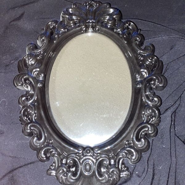 New Black Hard Plastic Small Mirror Decor