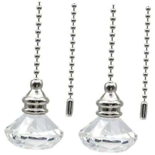 Ceiling Fan Pull Chain Set, 2 Pcs Crystal Pull Chain Extension Fan Pull Chain