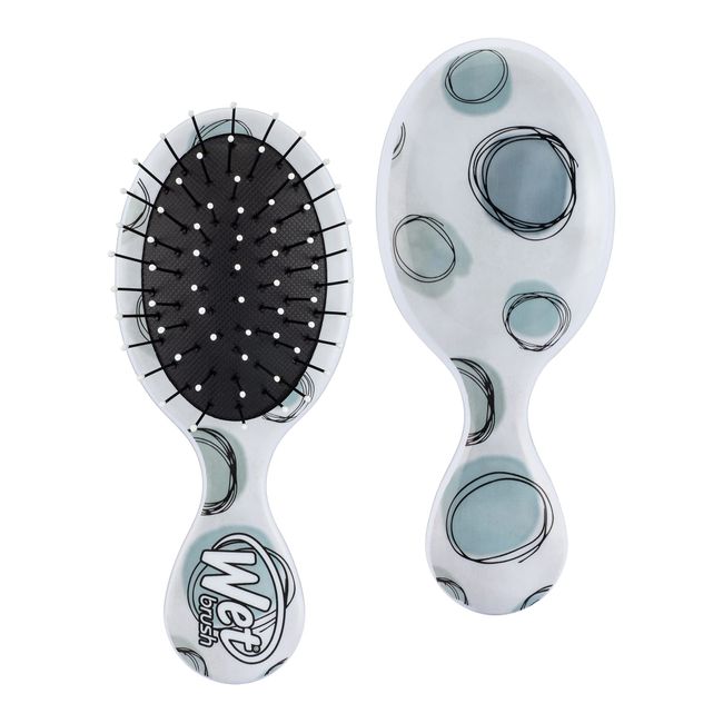 Wet Brush Squirt Detangling Hair Brush, Teal Dots (Watercolor Motif) - Mini Detangler Comb with Ultra-Soft IntelliFlex Bristles Glide Through Tangles with Ease - Pain-Free Hair Accessories