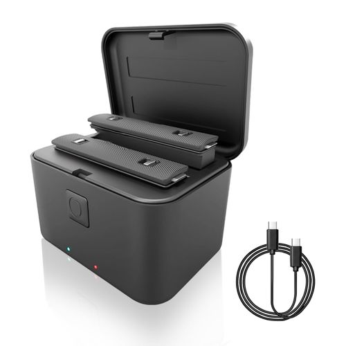 Dual Battery Charger Fit For Insta360 X5 Camera Accessory, Fast Charging, Portable Battery Holder with Charging Cable Fit For Insta360 X5 Photographers