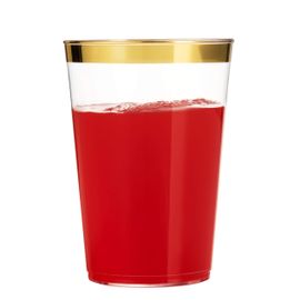 LIYH 100 Pack Gold Plastic Cups,16 oz Gold Plastic Cups Elegant Clear  Plastic Wine Cups,Big Size Fan…See more LIYH 100 Pack Gold Plastic Cups,16  oz