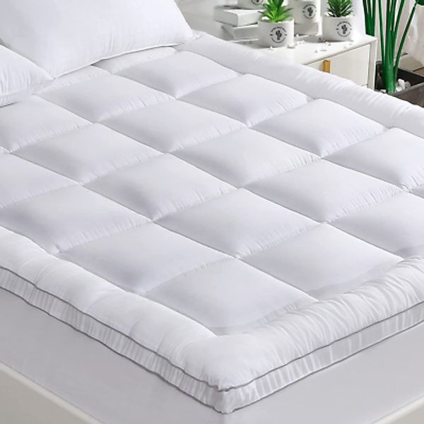 Pillowtop Mattress Topper King Size, Rayon from Bamboo Mattress Cover Padded wit