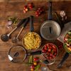 Kitchen Essentials 20cm Non-Stick Induction Black/Gold Saucepan & Glass Lid