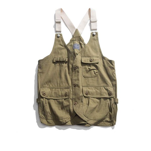 SSUPTEMBER II Men's Vest, Big Silhouette, Outdoor, Hunting, Fishing, Photography, Photography, Mountaineering Clothes, Military, Multi-functional, Work Wear, Khaki, Khaki