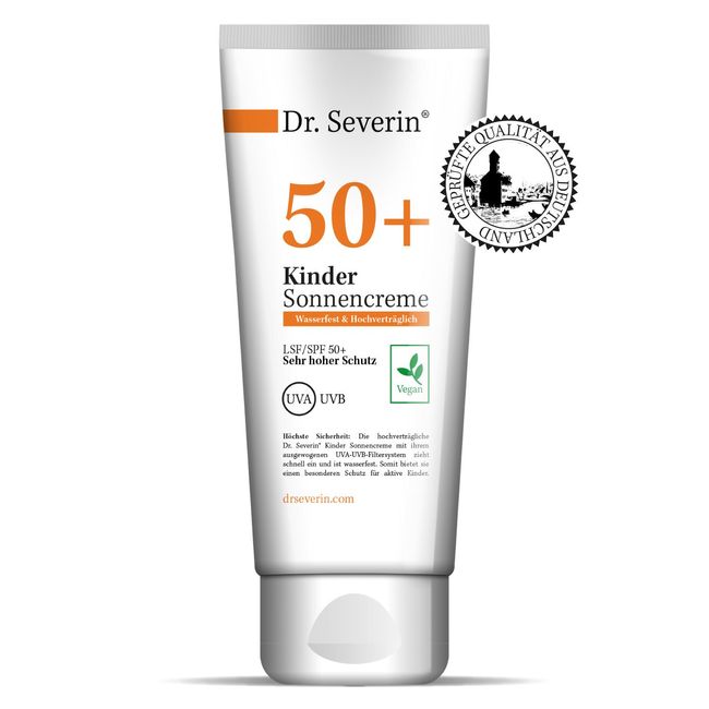 Dr. Severin SPF 50+ kids sunscreen | LSF SPF 50+ very high protection | Suitable for sensitive baby skin | vegan