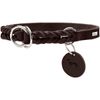 HUNTER SOLID EDUCATION training collar for dogs, leather, soft, non-slip, 45 (S-M), dark brown
