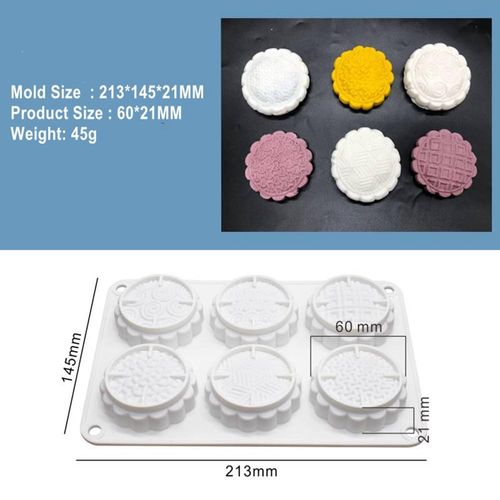 Silicone Mold for Cake DIY Baking Chocolate Eco-Friendly Cake Mold Candy Chocolate Cake Mould Baking DIY Kitchen Accessiories (Mooncake M_8.52 X5.8 X0.84 inch)