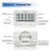 Shower Clock with Timer, Waterproof Large Display Digital Bathroom Mirror Suction Clock, Visual Progress Bar Countdown, Water Resistant Kitchen Timer with Temperature & Humidity, Wall Hanging (White)